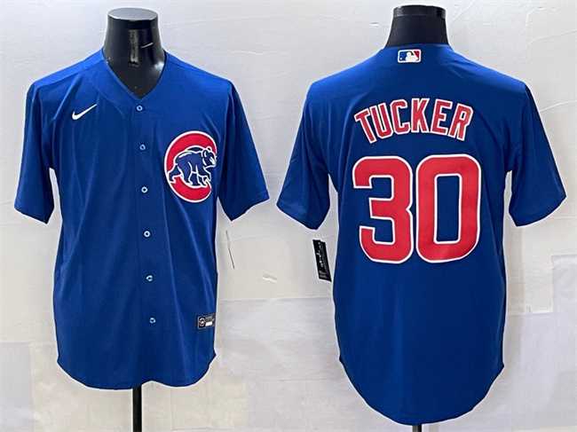 Men%27s Chicago Cubs #30 Kyle Tucker Royal Cool Base Stitched Jersey->chicago cubs->MLB Jersey